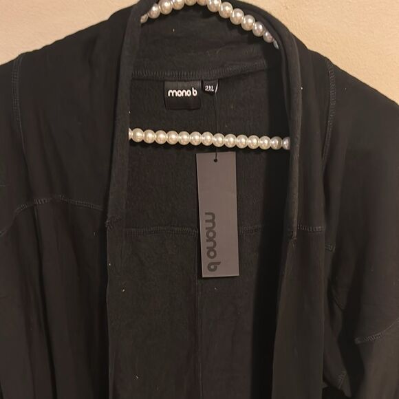 Mono b Open Front Longline Black Cardigan. Size 2XL NWT - Picture 2 of 4